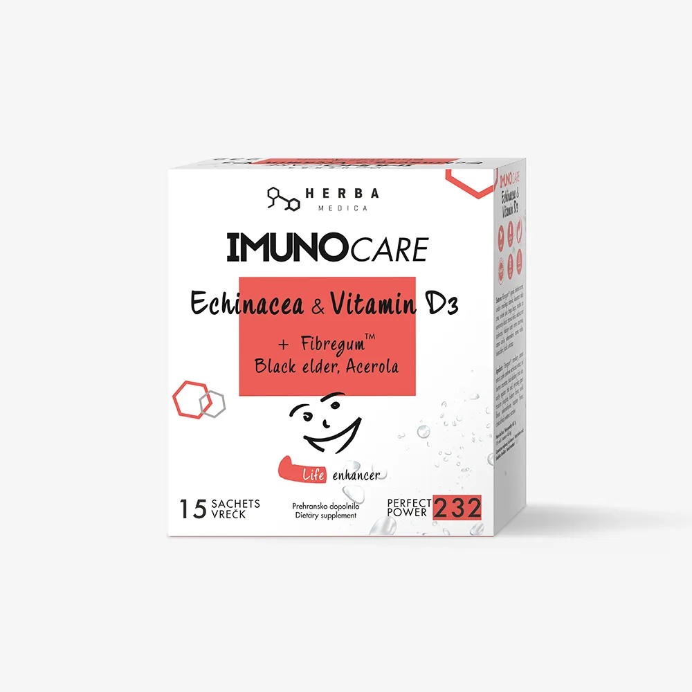 IMUNOCARE | Ameriški slamnik, vitamin D3, selen, BIO acerola NAPITEK 15 vrečk